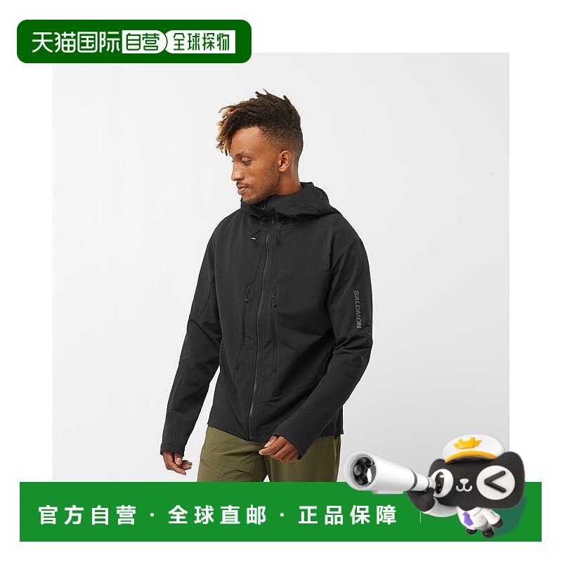 自营欧洲直邮Salomon萨洛蒙 OUTPEAK SOFTSHELL系列男士深黑色聚