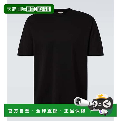 1h可退 香港直邮AURALEE 男士 Plaiting 亮面棉质T恤 black黑色