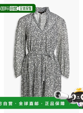 1h可退 香港直邮Maje 女士 devore 印花迷你连衣裙 MFPRO03179NOI