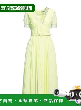 1h可退 香港直邮Self-Portrait 女士 褶裥连衣裙 green绿色 舒适