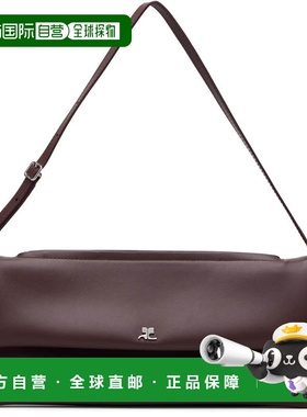 1h可退 香港直邮Courreges 女士 酒红色 Cuff Leather 单肩包 425