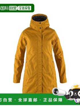 自营欧洲直邮Fjällräven Kiruna女士橡果棕涤纶连帽派克大衣
