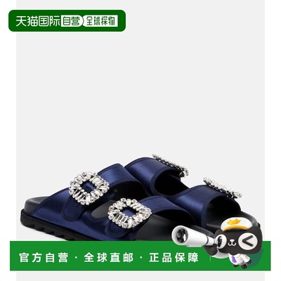 香港直邮ROGER VIVIER 罗杰 维维亚 女士 Slidy Viv' 绸缎凉鞋