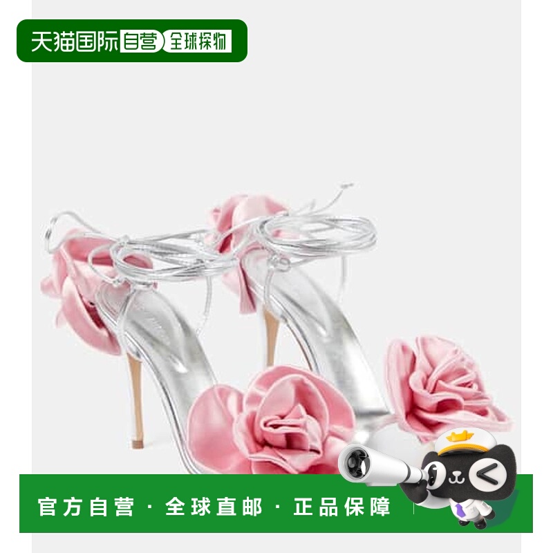 香港直邮magda butrym 女士 花朵装饰皮质凉鞋 001336高跟