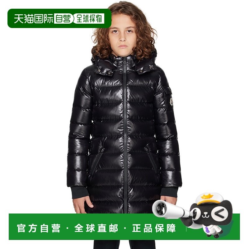 香港直邮moncler 男童 黑色 Moka Hooded 儿童羽绒大衣童装 K2954