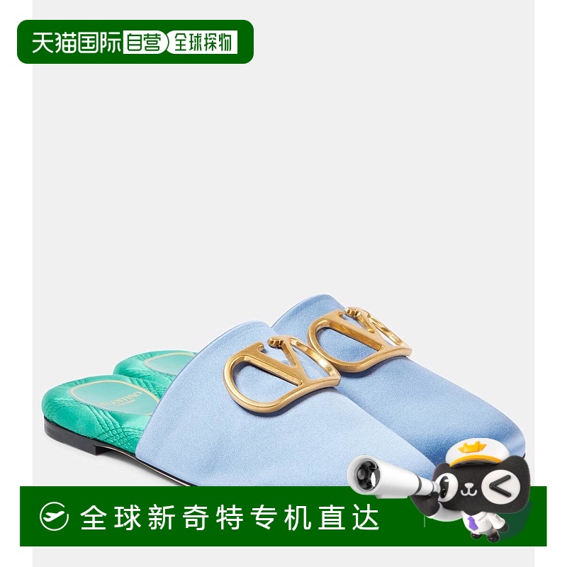 1h可退 香港直邮Valentino 华伦天奴 女士 VLogo 标志绸缎凉拖
