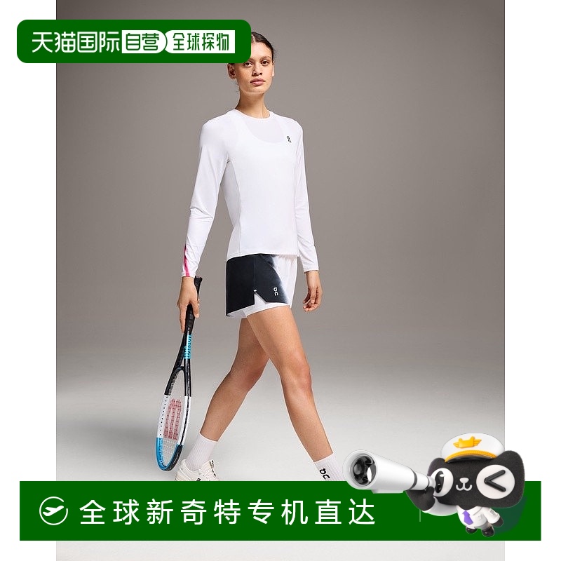 欧洲直邮On昂跑Court系列女士白色再生聚酯长袖T恤