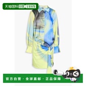 香港直邮Simkhai 印花缎面迷你衬衫 女士 1h可退 Larson 裹式 式 连