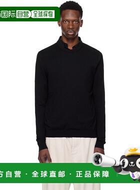 1h可退 香港直邮HUGO 雨果 男士 黑色 Regular Fit Crewneck Soft