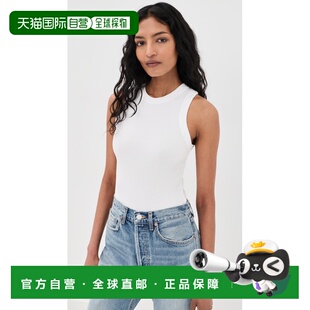 女士 舒适时尚 Leigh white白色 罗纹背心 香港直邮AGOLDE