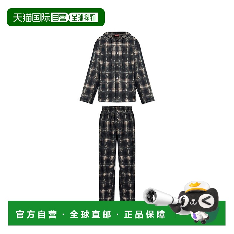 1h可退 香港直邮Diesel 迪赛 男士 Orlando Utlt 格紋睡衣套裝 SE