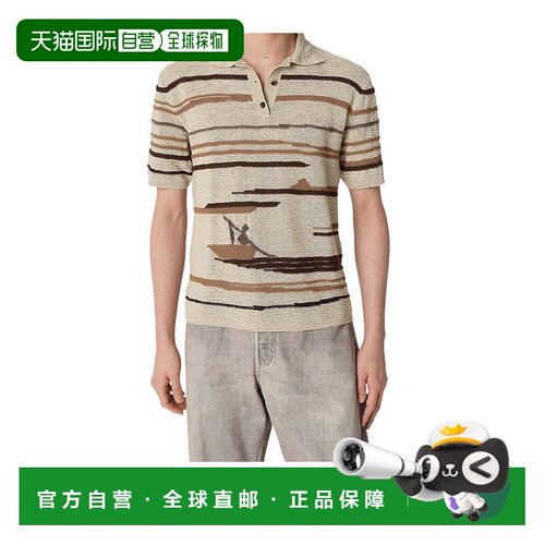 香港直邮Bottega Veneta 亚麻和棉质 Polo 衫 835390V5LW0短袖