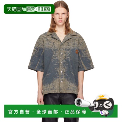 1h可退 香港直邮AMIRI 男士 蓝色 Faded Bandana 牛仔衬衫 AMTOSH