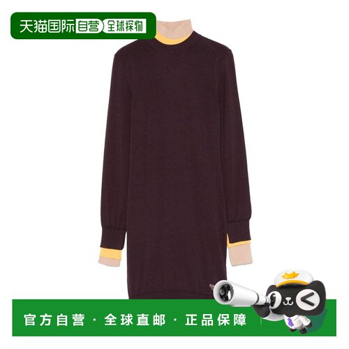 香港直邮FENDI 女士连衣裙 FZDC36ASJGF0AU3BURGUNDY AW2024