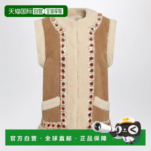 香港直邮VALENTINO 女士马甲 9B3NL0AD9FCCSA AW2026 浅棕色背心