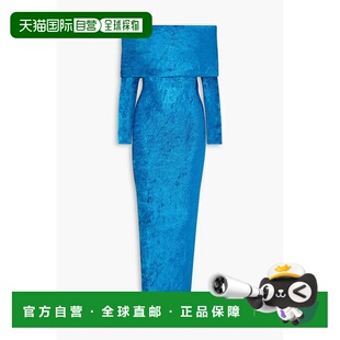 露肩弹力天鹅绒中长连衣裙 女士 AA9R23714 香港直邮Alaia 1h可退