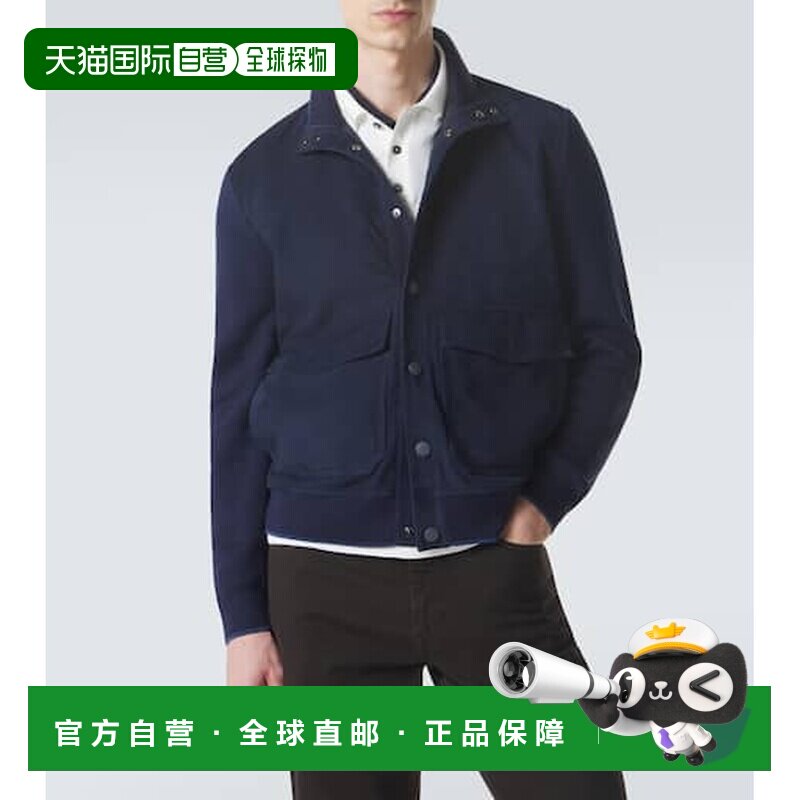 香港直邮Canali 康钠丽 男士 绒面革短夹克 blue蓝色 舒适时尚