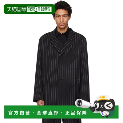 1h可退 香港直邮Y-3 男士 黑色 Pinstripe Refined Wool Chore 西
