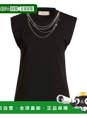 1h可退 香港直邮Blumarine 蓝色情人 女士 T恤 black黑色 舒适时