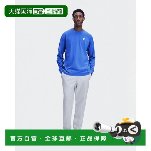 自营欧洲直邮ON昂跑 Club Long-T男士宝蓝色运动长袖T恤棉质上衣