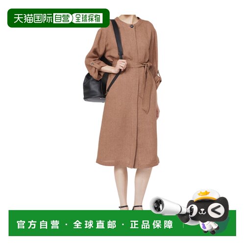 香港直邮MAX MARA 女士连衣裙 6221136206031 SS2026 褐色 长袖连