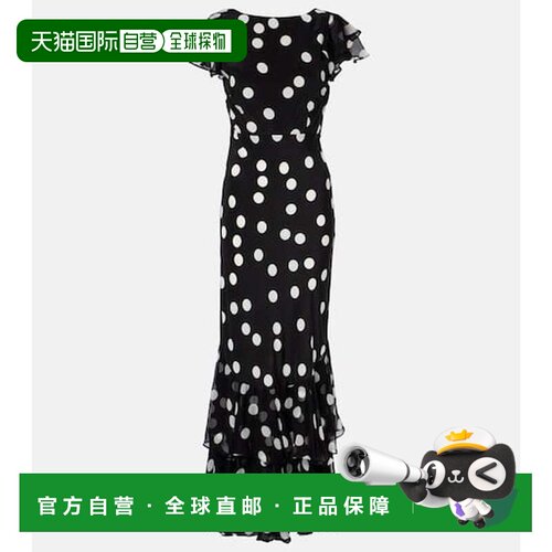 1h可退 香港直邮RIXO 女士 Ordinia 波尔卡圆点真丝酒会礼服