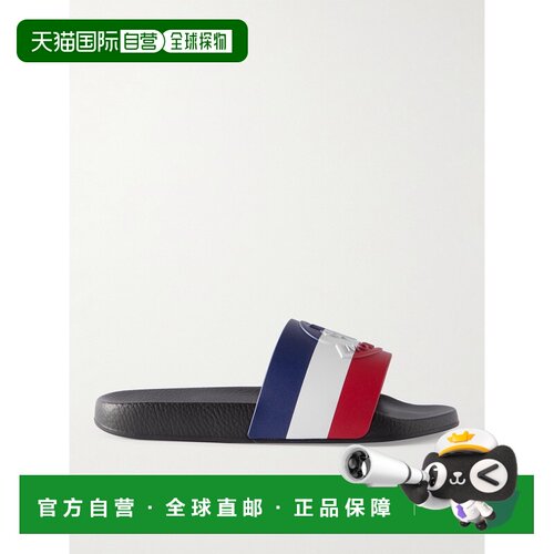 Moncler 盟可睐 男士 Basile 徽标压花条纹橡胶凉拖 4C00凉鞋