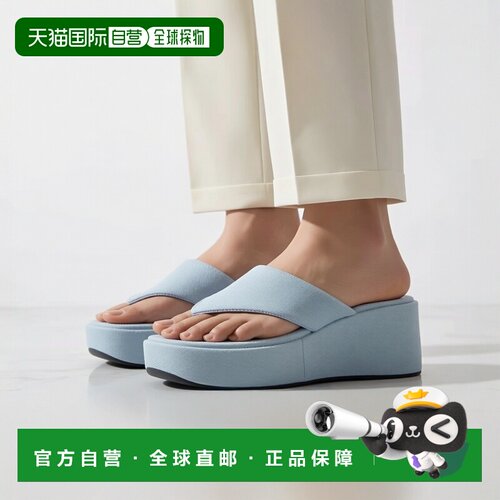 欧洲直邮FitFlop鞋子女人字拖鞋夹脚拖蓝色女鞋PLATFORM SANDALS
