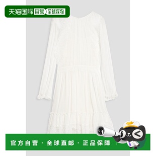 1h可退 香港直邮Chloe 蔻依 女士 蕾丝边真丝乔其纱迷你连衣裙 CH