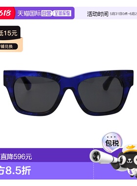 1h可退 香港直邮Burberry 巴宝莉 女士 格纹蓝色醋纤太阳眼镜 0BE