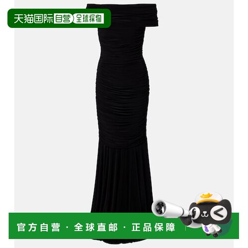 香港直邮NORMA KAMALI 诺玛 卡玛丽 女士 露肩褶皱针织睡裙