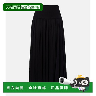 舒适时尚 香港直邮toteme black黑色 褶皱针织中长半身裙 女士