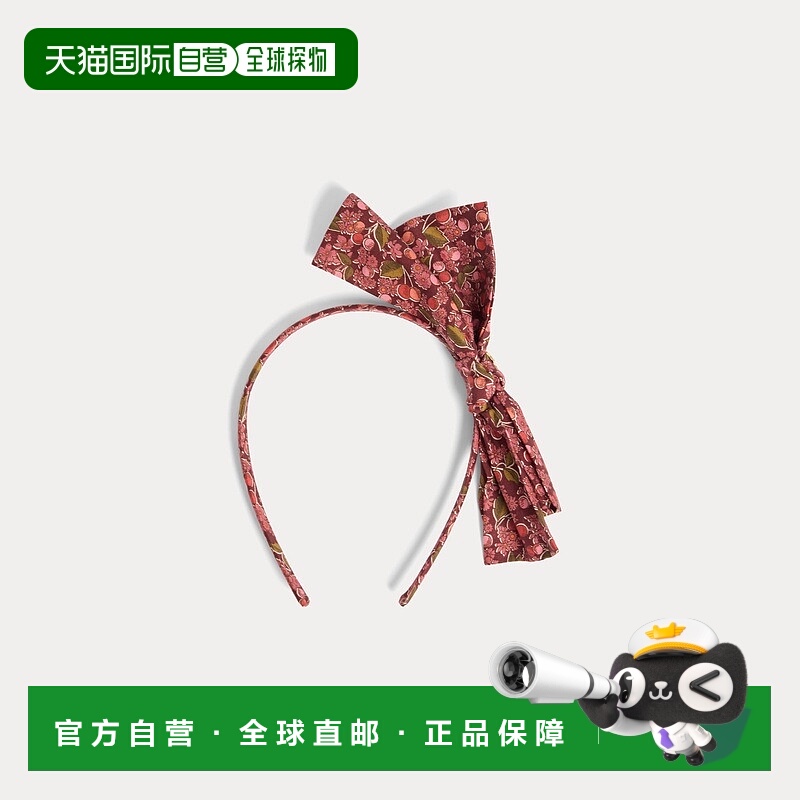 自营欧洲直邮Bonpoint小樱桃 Jin红色儿童有机棉Liberty布料发带