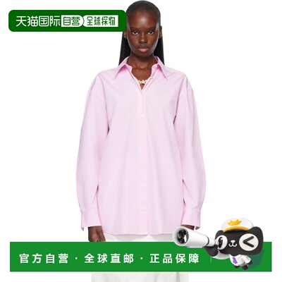 香港直邮toteme 女士 粉色 & 白色 Classic Tumbled Striped 衬衫