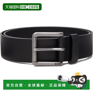 1h可退 香港直邮BOSS 波士 男士 黑色 Roller-Buckle Leather 腰