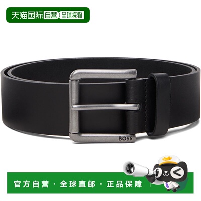 1h可退 香港直邮BOSS 波士 男士 黑色 Roller-Buckle Leather 腰