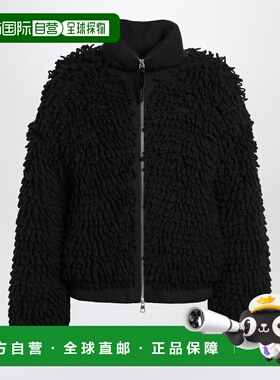 香港直邮Moncler X Edward Enninful 女士 黑色羊毛混纺针织开衫