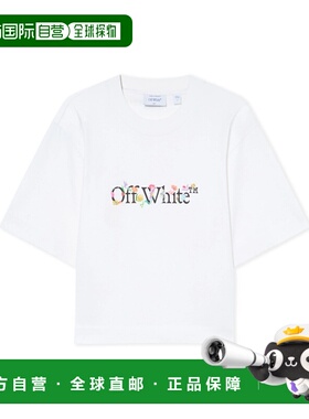 香港直邮off-white 女士 BOOKISH 白色棉质短款T恤 2AA090S26JER0
