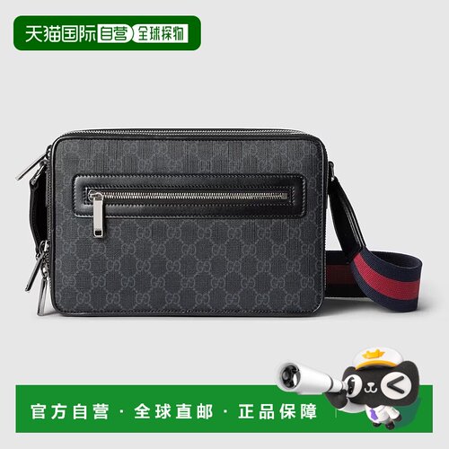1h可退 香港直邮Gucci 古驰 男士 GG黑色中号斜挎包 822072FADJA