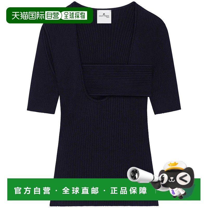 1h可退 欧洲直邮courreges 女士 针织衫短袖毛衣上衣