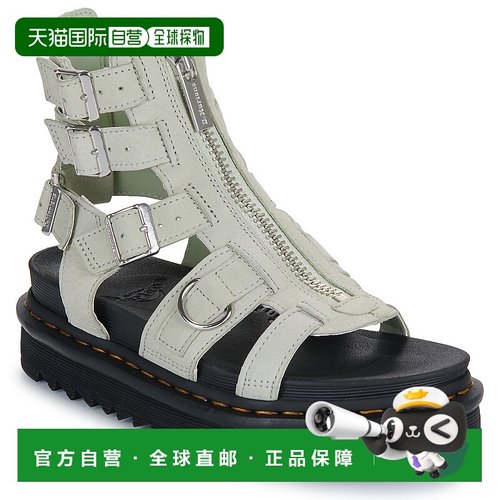 欧洲直邮Dr. Martens 女士 Olson Smoked Mint Tumbled Nubuck 凉