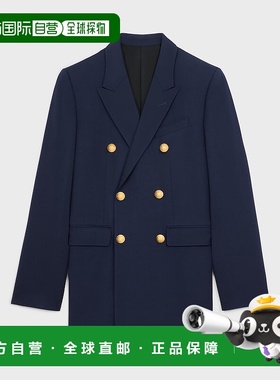 自营1h可退 欧洲直邮CELINE赛琳 Camden GABARDINE羊毛夹克外套