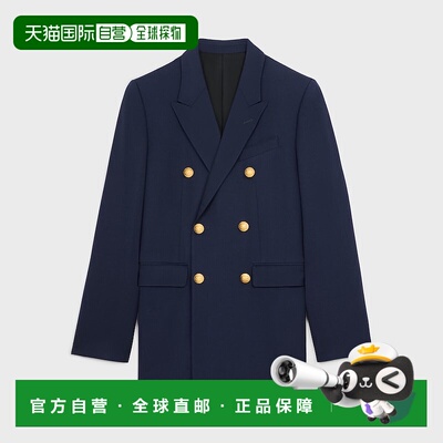 自营1h可退 欧洲直邮CELINE赛琳 Camden GABARDINE羊毛夹克外套