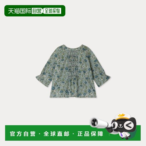 欧洲直邮Bonpoint小樱桃 婴儿有机棉Liberty印花褶皱衬衫