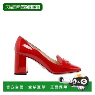 一脚蹬 1D017M069F070单鞋 香港直邮Prada logo粗跟高跟鞋
