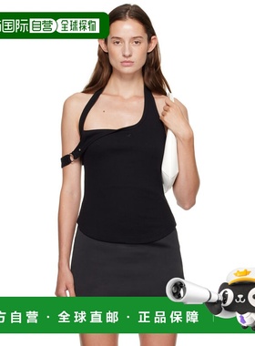 1h可退 香港直邮Courreges 女士 黑色 Asymmetric Buckle 背心 32