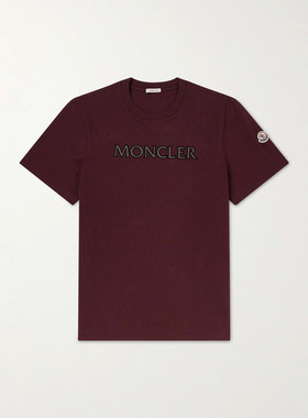 香港直邮Moncler 盟可睐 男士 徽标印花棉针织T恤 8C0007589B8U48