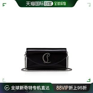 黑色和枪色 欧洲直邮CHRISTIAN LOUBOUTIN 链条钱包 小牛皮