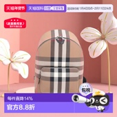 自营BURBERRY博柏利双肩背包经典 纺织格纹装 饰拉链配口袋新年礼物