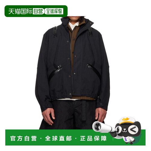 1h可退 香港直邮SACAI 男士夹克 2603918M001 SS2026 黑色 立领休